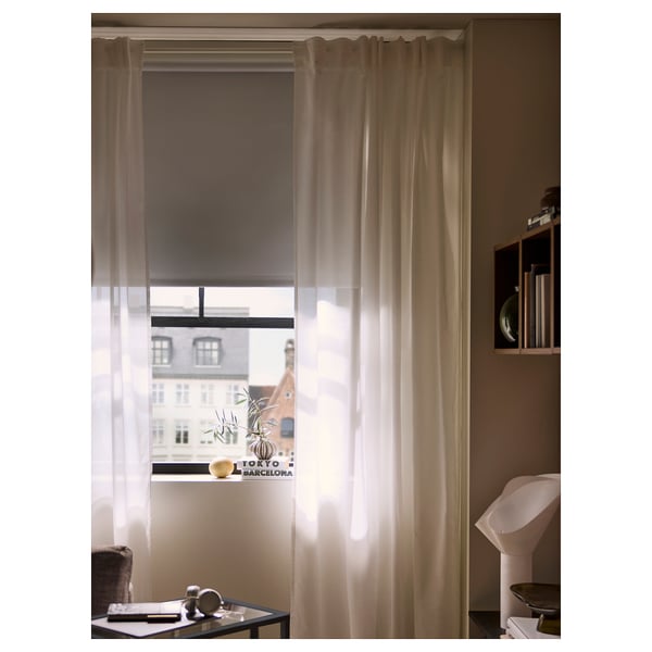 FRIDANS Persiana enrollable opaca, blanco, 27x76 ¾ "