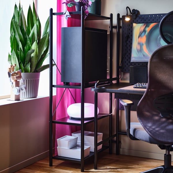 FRÖSKELÅS Módulo de almacenaje, negro, 24 3/4x13 3/4x55 1/2 "