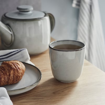 GLADELIG Taza, gris, 10 oz