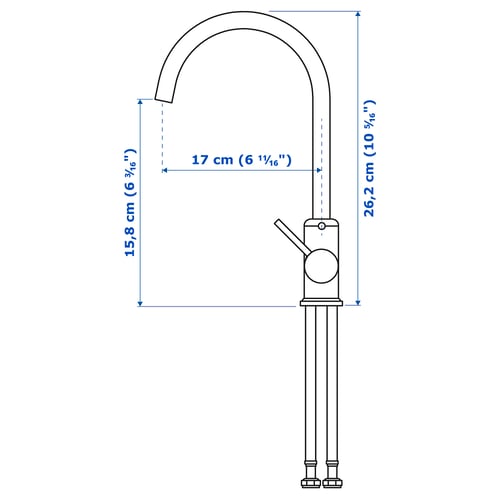 GLYPEN Grifo de cocina, efecto acero inoxidable