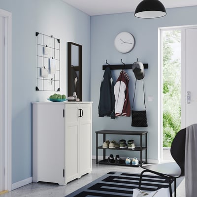 GREÅKER / NIPÅSEN Muebles para pasillos, juego de 4, blanco/negro