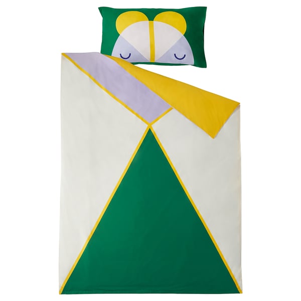 GREJSIMOJS Funda nórdica+funda de almohada, multicolor, Tamaño twin