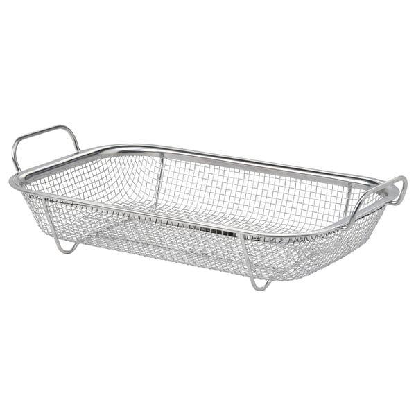 GRILLTIDER Canasta para parrilla, acero inoxidable, 13x7 1/2 "