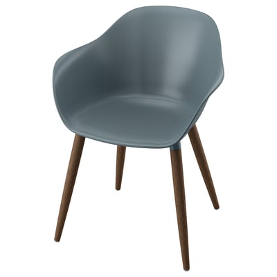 GRÖNSTA Silla con reposabrazos, int/ext, gris turquesa