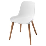 GRÖNSTA Silla, interior/exterior blanco/marrón claro/madera