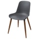 GRÖNSTA Silla, interior/exterior gris/marrón oscuro/madera