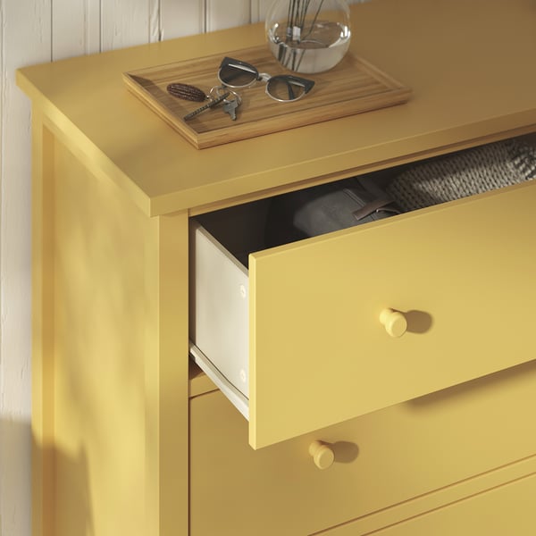 GULLABERG Gavetero de 3 cajones, amarillo, 39x18 7/8x39 3/8 "