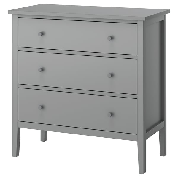 GULLABERG Gavetero de 3 cajones, gris/función de anclaje/desbloqueo, 39x18 7/8x39 3/8 "
