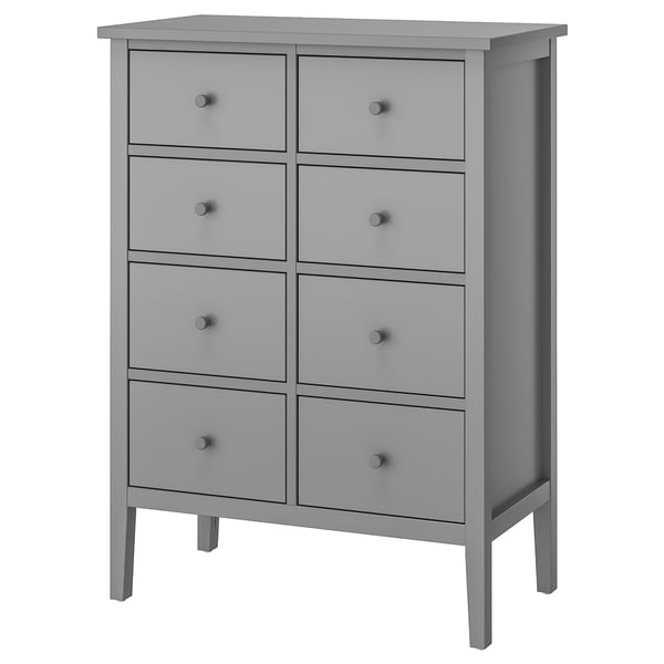 GULLABERG Gavetero de 8 cajones, gris/función de anclaje/desbloqueo, 35x18 7/8x48 "