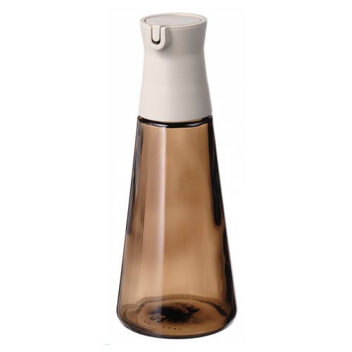 HALVTOM Botella con vertedor, vidrio/marrón, 7 ½ "