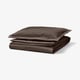 HAMPFLOCKEL Funda nórdica+funda(s) de almohada, marrón, Tamaño twin