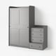 HAUGA Combinación almacenamiento+cajones, gris, 74x21 5/8x78 3/8 "