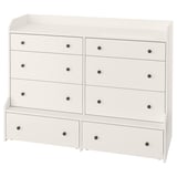 HAUGA Gavetero de 8 cajones, blanco, 54 3/8x41 "