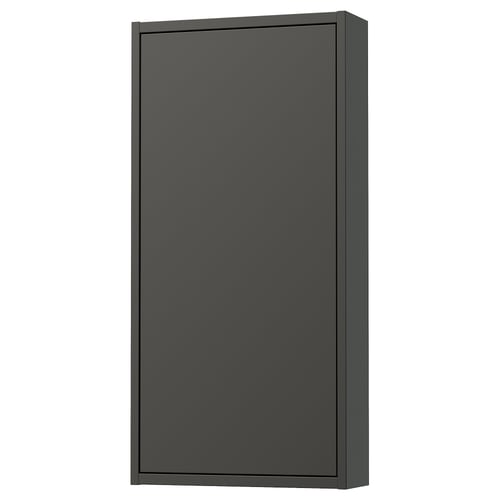 HAVBÄCK Gabinete de pared+puerta, gris oscuro, 18x6x37 "