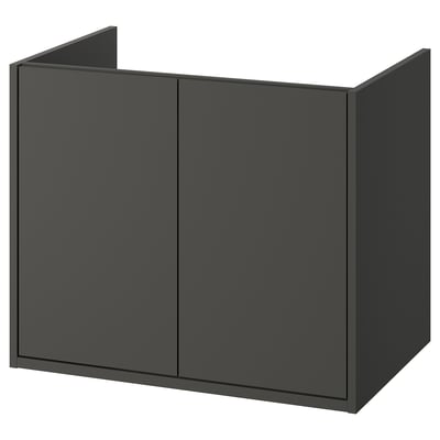 HAVBÄCK Mueble para baño+puertas, gris oscuro, 30x21x25 1/8 "