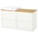 HAVBÄCK / ORRSJÖN Tocador de baño, blanco/bambú, 49x21 1/2x28 3/8 "