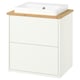HAVBÄCK / ORRSJÖN Tocador de baño+cajones, blanco/bambú, 25x21 1/2x28 3/8 "