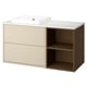 HAVBÄCK / ORRSJÖN Tocador de baño, efecto roble beige/marrón/blanco efecto de mármol, 49x21 1/2x28 3/8 "
