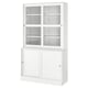 HAVSTA Comb almacenamiento+prt crrd vidrio, blanco, 47 5/8x18 1/2x83 1/2 "