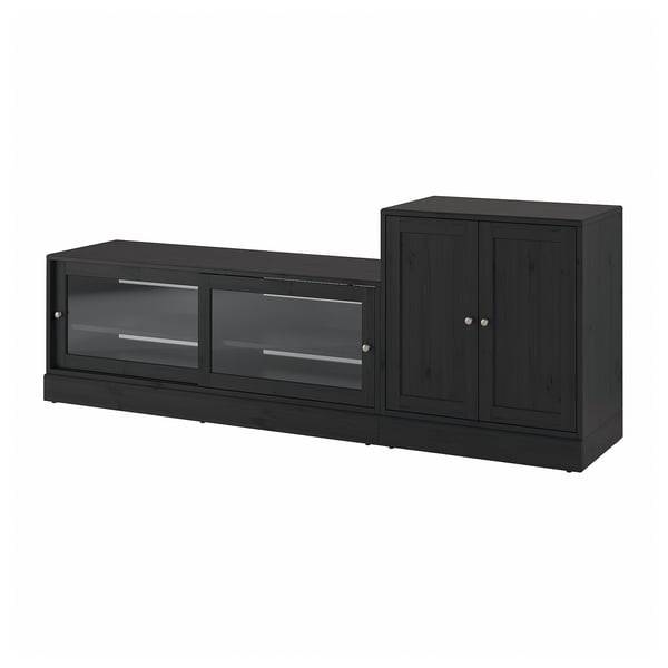 HAVSTA Combinación de almacenaje para TV, negro, 94 7/8x18 1/2x35 "