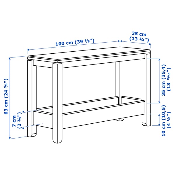 HAVSTA Consola, gris, 39 3/8x13 3/4x24 3/4 "