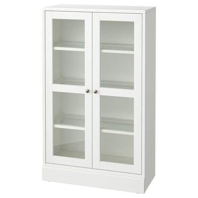 HAVSTA Vitrina con plinto, blanco/vidrio transparente, 31 7/8x14 5/8x52 3/4 "