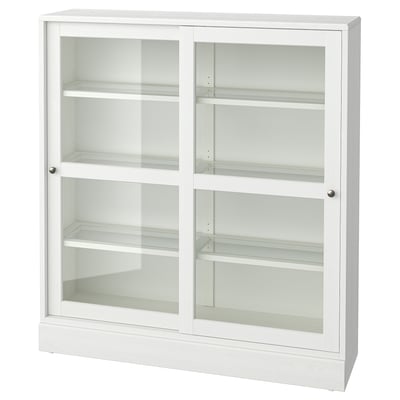 HAVSTA Vitrina con plinto, vidrio transparente blanco, 47 5/8x14 5/8x52 3/4 "