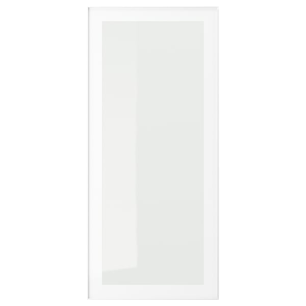 HEJSTA Puerta de vidrio, blanco/vidrio transparente, 18x40 "