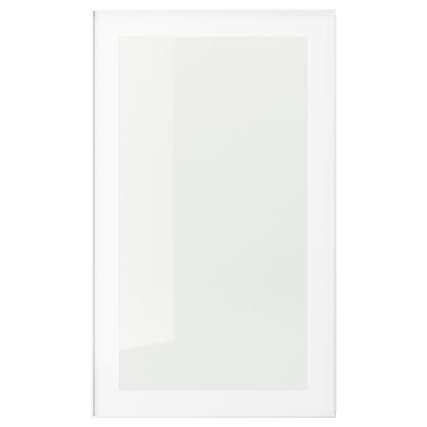 HEJSTA Puerta de vidrio, blanco/vidrio transparente, 18x30 "