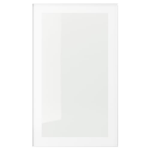 HEJSTA Puerta de vidrio, blanco/vidrio transparente, 18x30 "
