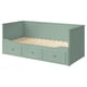 HEMNES Estructura de diván+3 cajones, gris-verde, Tamaño twin