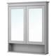 HEMNES Gabinete de espejo+2 puertas, gris, 32 5/8x6 1/4x38 5/8 "
