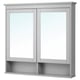 HEMNES Gabinete de espejo+2 puertas, gris, 40 1/2x6 1/4x38 5/8 "