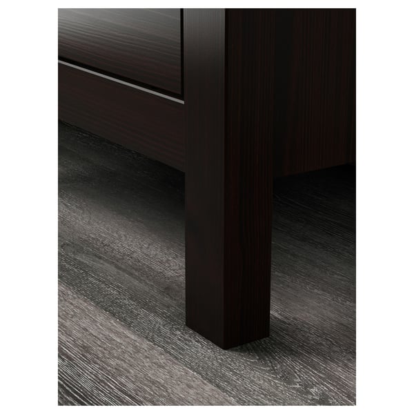 HEMNES Gavetero de 2 cajones, negro-marrón, 21 1/4x26 "