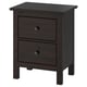 HEMNES Gavetero de 2 cajones, negro-marrón, 21 1/4x26 "