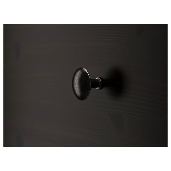 HEMNES Gavetero de 3 cajones, negro-marrón, 42 1/2x37 3/4 "