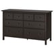 HEMNES Gavetero de 8 cajones, negro-marrón, 63x37 3/4 "