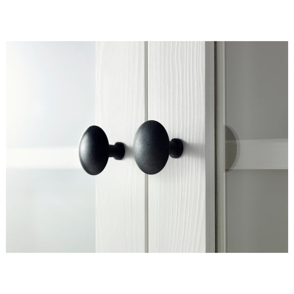 HEMNES Vitrina con 3 cajones, teñido en blanco, 35 3/8x77 1/2 "