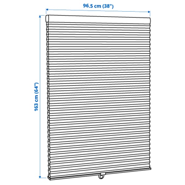 HOPPVALS Persiana celular, blanco, 38x64 "