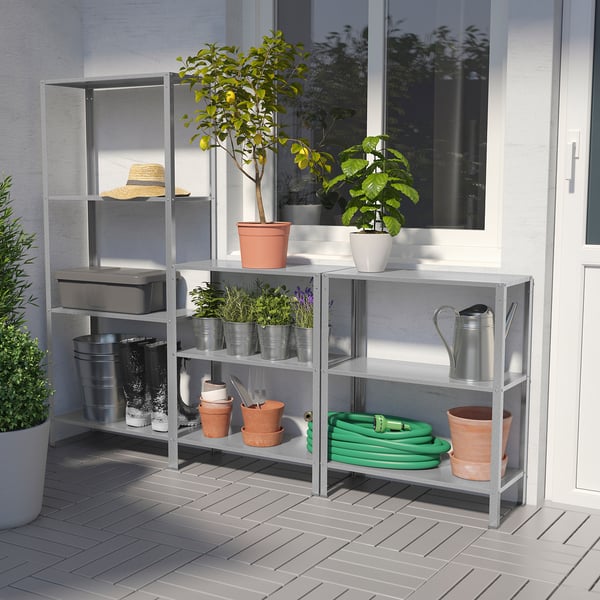 HYLLIS Estantería, interior/exterior, 70 7/8x10 5/8x29 1/8-55 1/8 "