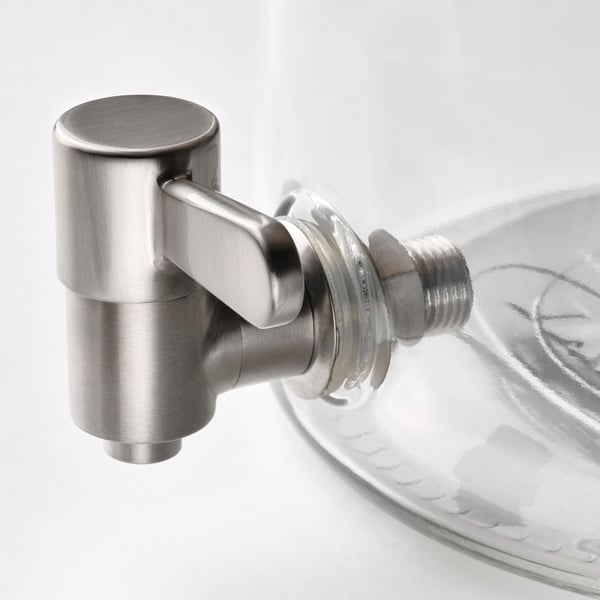 IKEA 365+ Bote con grifo, bambú/vidrio transparente, 4 qt