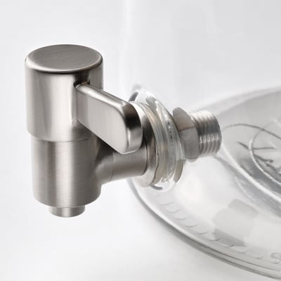 IKEA 365+ Bote con grifo, bambú/vidrio transparente, 4 qt