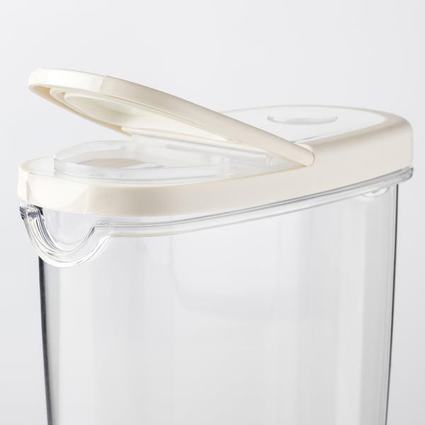 IKEA 365+ Bote con tapa, transparente/blanco, 44 oz