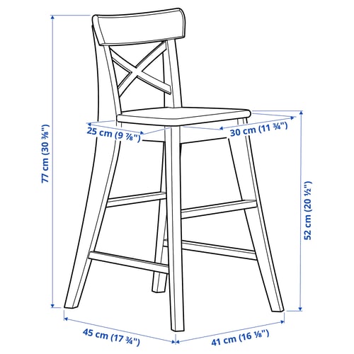 INGOLF Silla para jóvenes, teñido al estilo antiguo