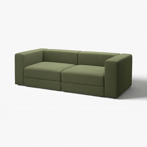 JÄTTEBO Módulo seccional, 3 plazas, Samsala verde amarillo oscuro