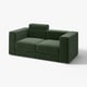 JÄTTEBO Sofá modular, 2 plazas, con reposacabezas/Johanneshov verde oscuro