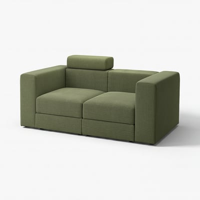 JÄTTEBO Sofá modular, 2 plazas, con reposacabezas/Samsala verde amarillo oscuro