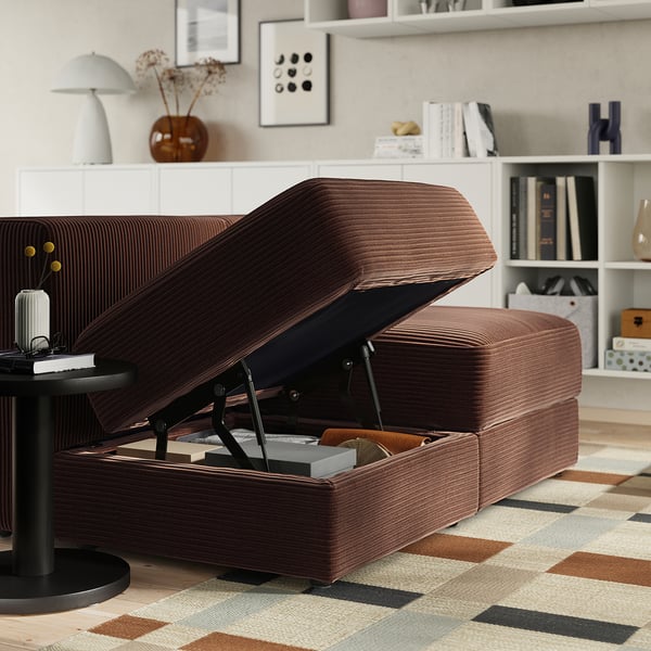 JÄTTEBO Sofá modular, 2 plazas, Samsala marrón oscuro