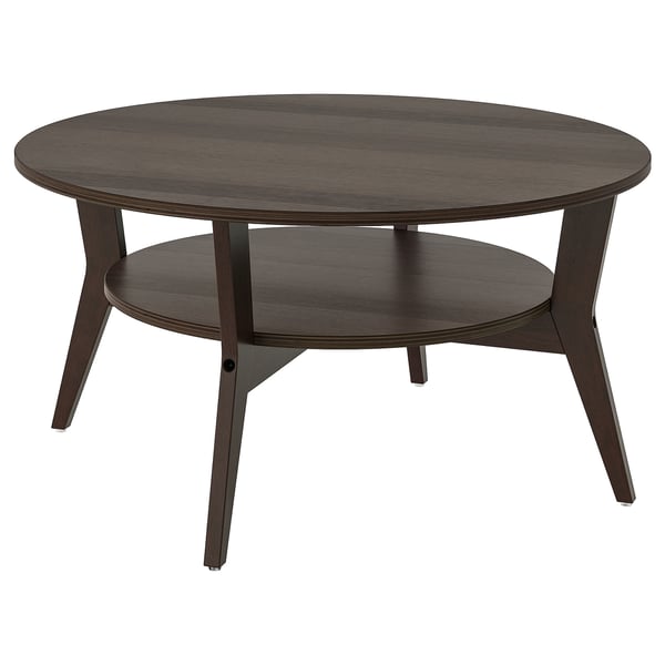JAKOBSFORS Mesa de centro, marrón oscuro chapa de roble teñida, 31 1/2 "