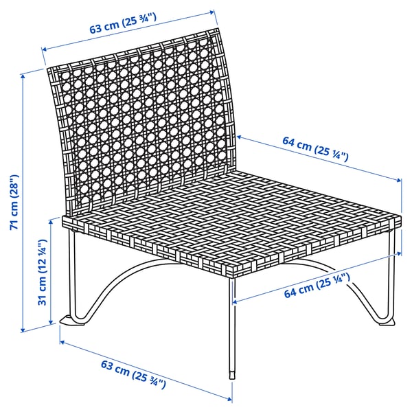 JUTHOLMEN Módulo de 1 asiento, exterior, marrón grisáceo oscuro